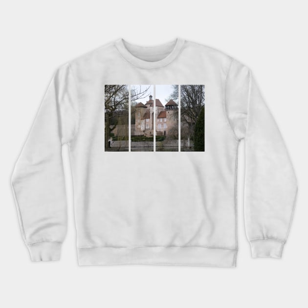 The castle of Sercy is a 12th-century castle in the Bourgogne-Franche-Comte. Cloudy winter day Crewneck Sweatshirt by fabbroni-art